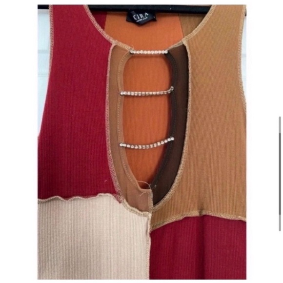 AKIRA Patchwork Knit Midi Dress - Picture 6 of 7